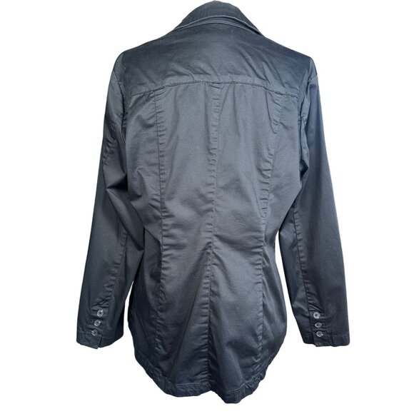 Coldwater Creek Black Blazer Jacket Size 16 Stretch Boho Whimsigoth Cottage - Picture 5 of 9